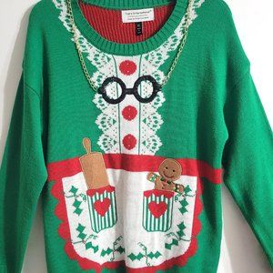 Tiara International Ugly Christmas Sweater Size XL Green Long Sleeve Holidays